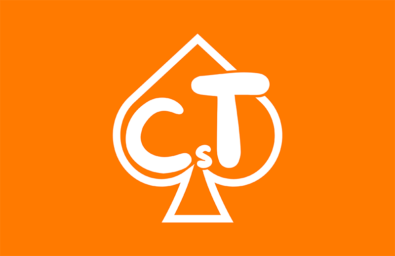 Carte de visite Resto - Logotype CsT blanc sur fond orange