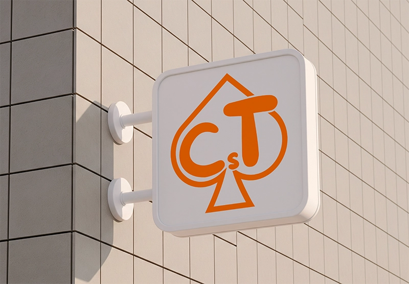 Enseigne carrée : Logotype CsT Orange