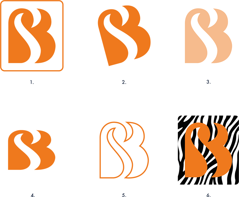 Logotype SB - Exemples d'exploitation interdits : encadrement, rotation, transparence, déformation, contour, placé sur fond extravagant