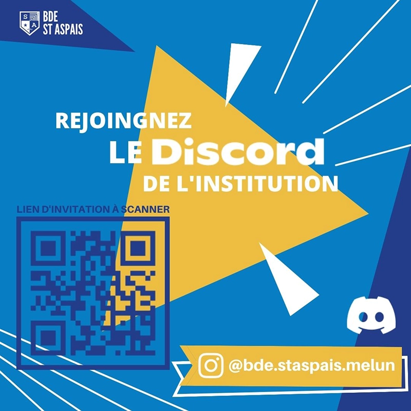 Invitation à rejoindre le Serveur Discord de l'école - QR code
