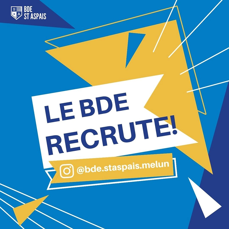 Affiche de campagne de recrutement BDE Saint-Aspais
