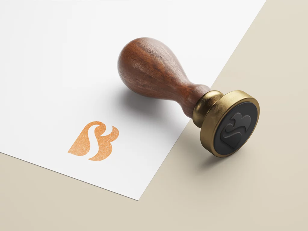 Mockup - Tampon encreur : Logotype SB encre orange