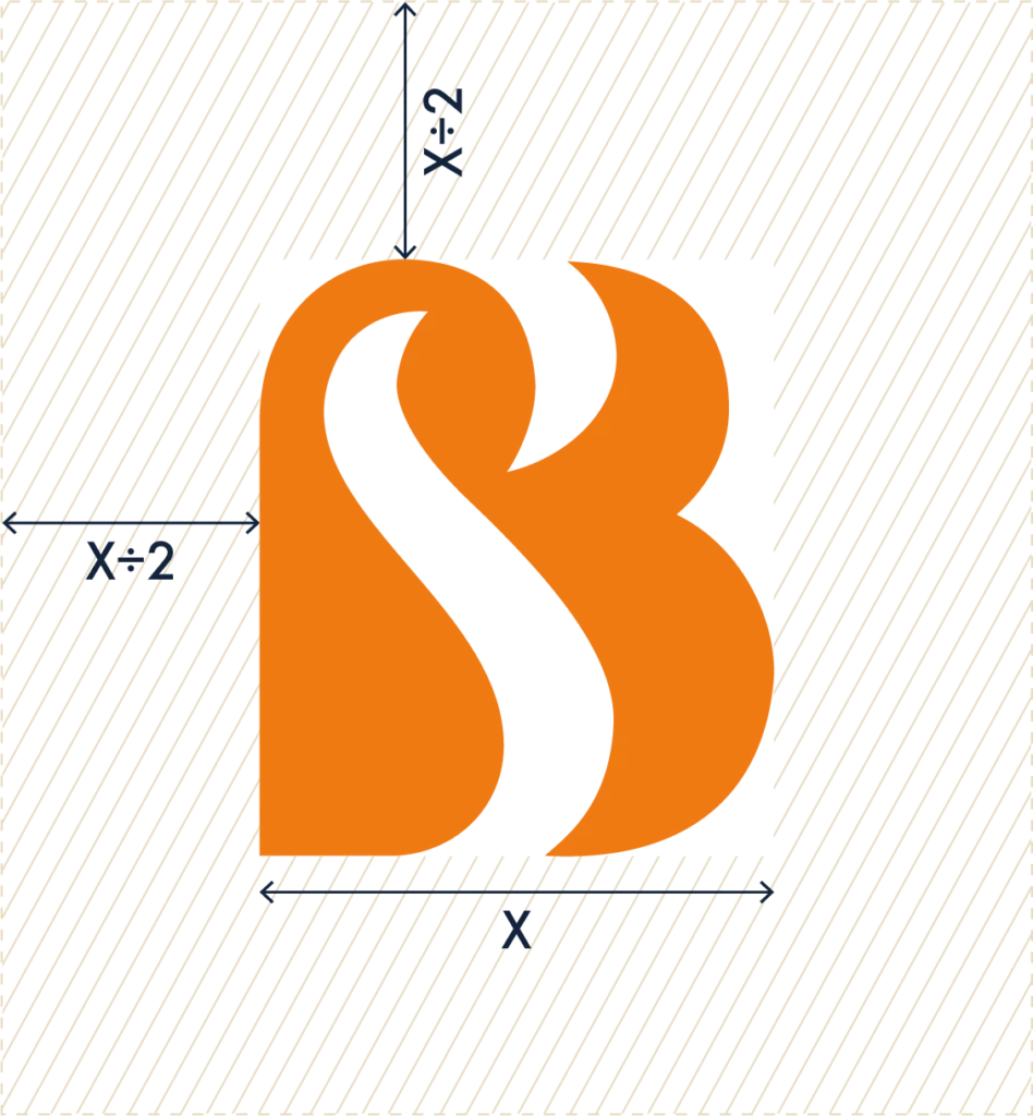 Logotype SB - Zone de protection : moitié de la largeur du logo